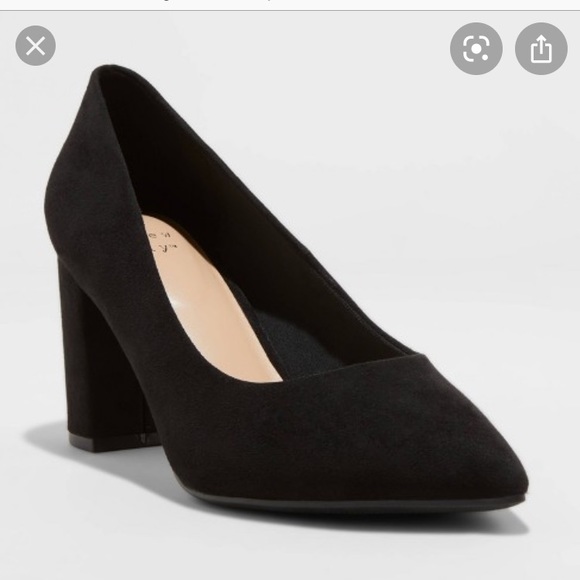 target black suede heels